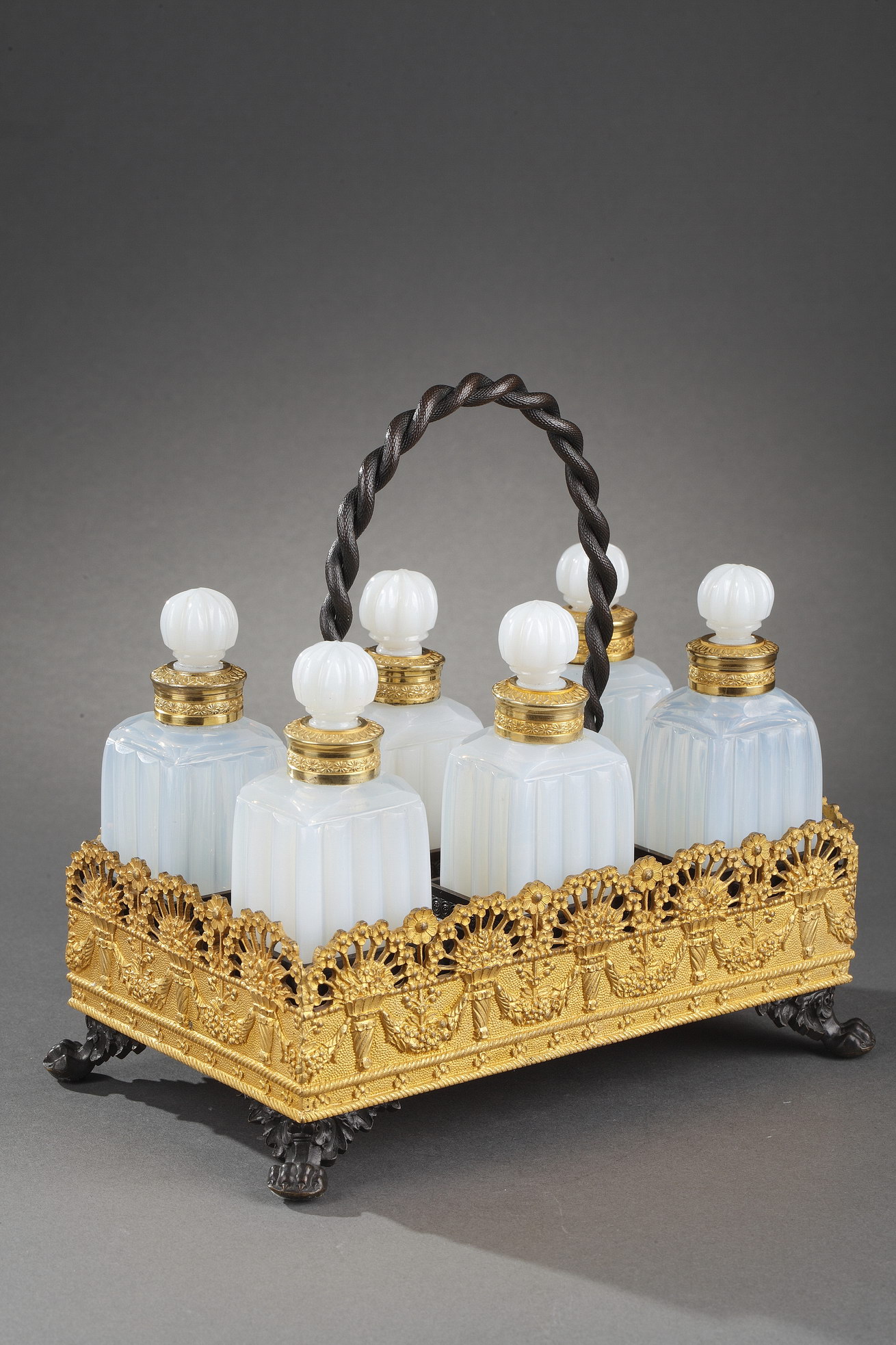 Charles X Cut-Crystal and Gilt Bronze Perfume Cellaret. 